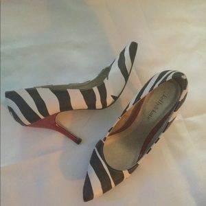 Kelly&katie zebra print heels